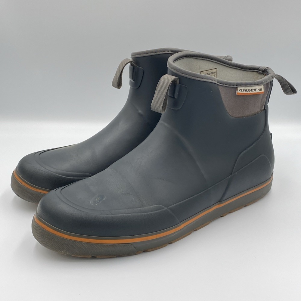 Grundéns Deck Boss Ankle Boots Men's Size 12 Waterproof Pull On Black 60008-452